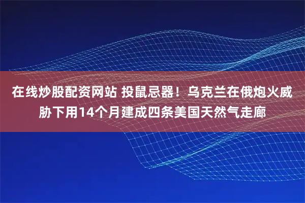 在线炒股配资网站 投鼠忌器！乌克兰在俄炮火威胁下用14个月建成四条美国天然气走廊